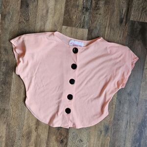 Vintage Razzberry Women's Button Crop Cardigan - Size Medium - Poly & Cotton